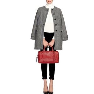 Banana Republic Collarless Houndstooth Wool Coat